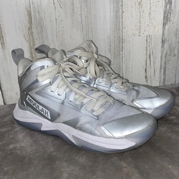1114 Moolah Silver Double Triple Basketball Sneakers - Picture 9 of 9